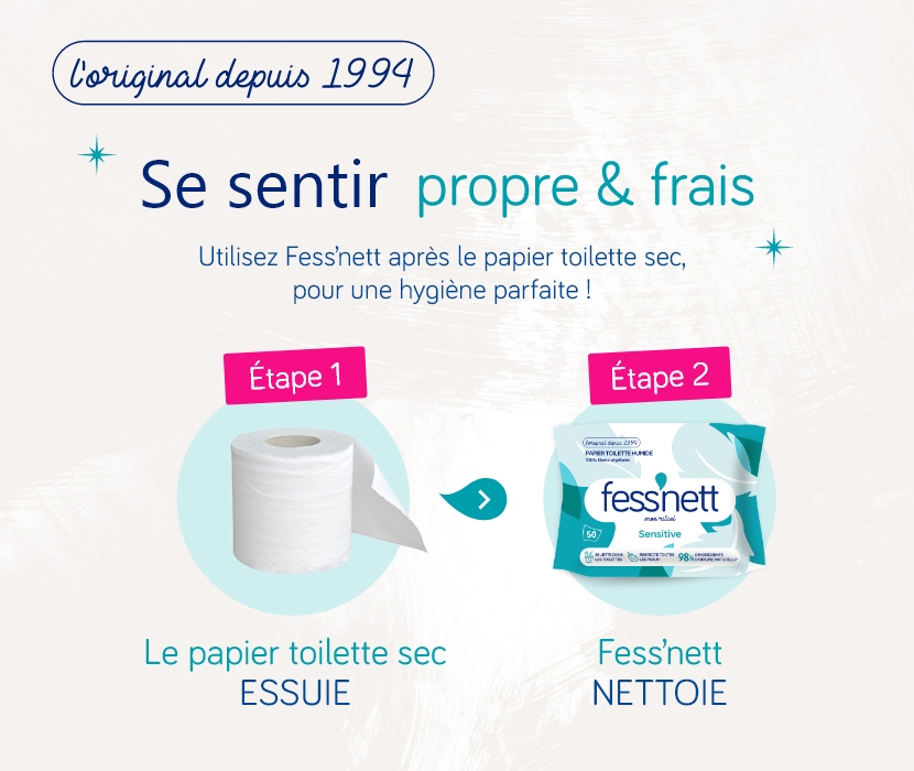 Fess'nett Papier Toilette Humide Pocket Sensitive 20 Pièces 1 Unité